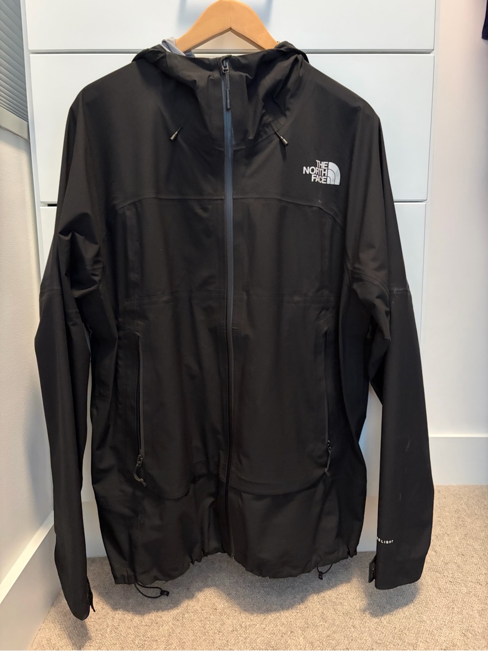 The North Face Men's Black Hooded Rain Jacket - Large